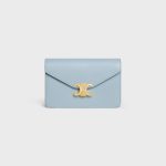 WALLET ON CHAIN MARGO IN SHINY CALFSKIN PALE BLUE